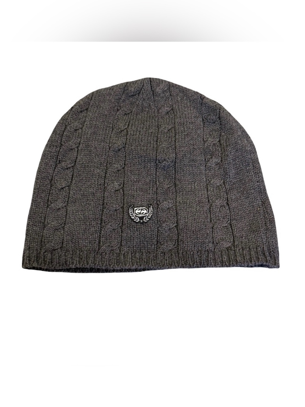 Split Cotton Cable Knit Beanie Gray Unisex Skull Cap Hat